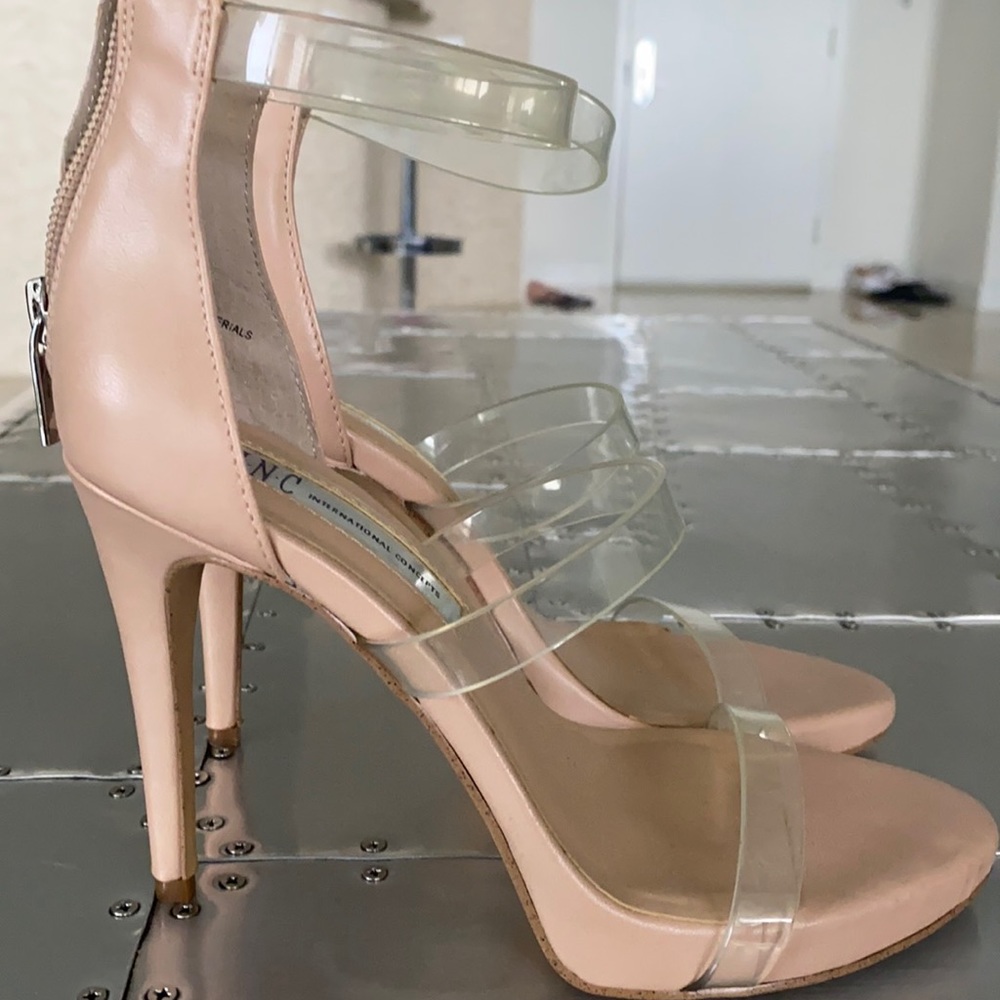 Clear Strappy Heels, size 5